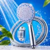 Silver shower head set, constant-temperature anti-scald shower head, water-saving pressure-increasing bathroom hardware Specification image